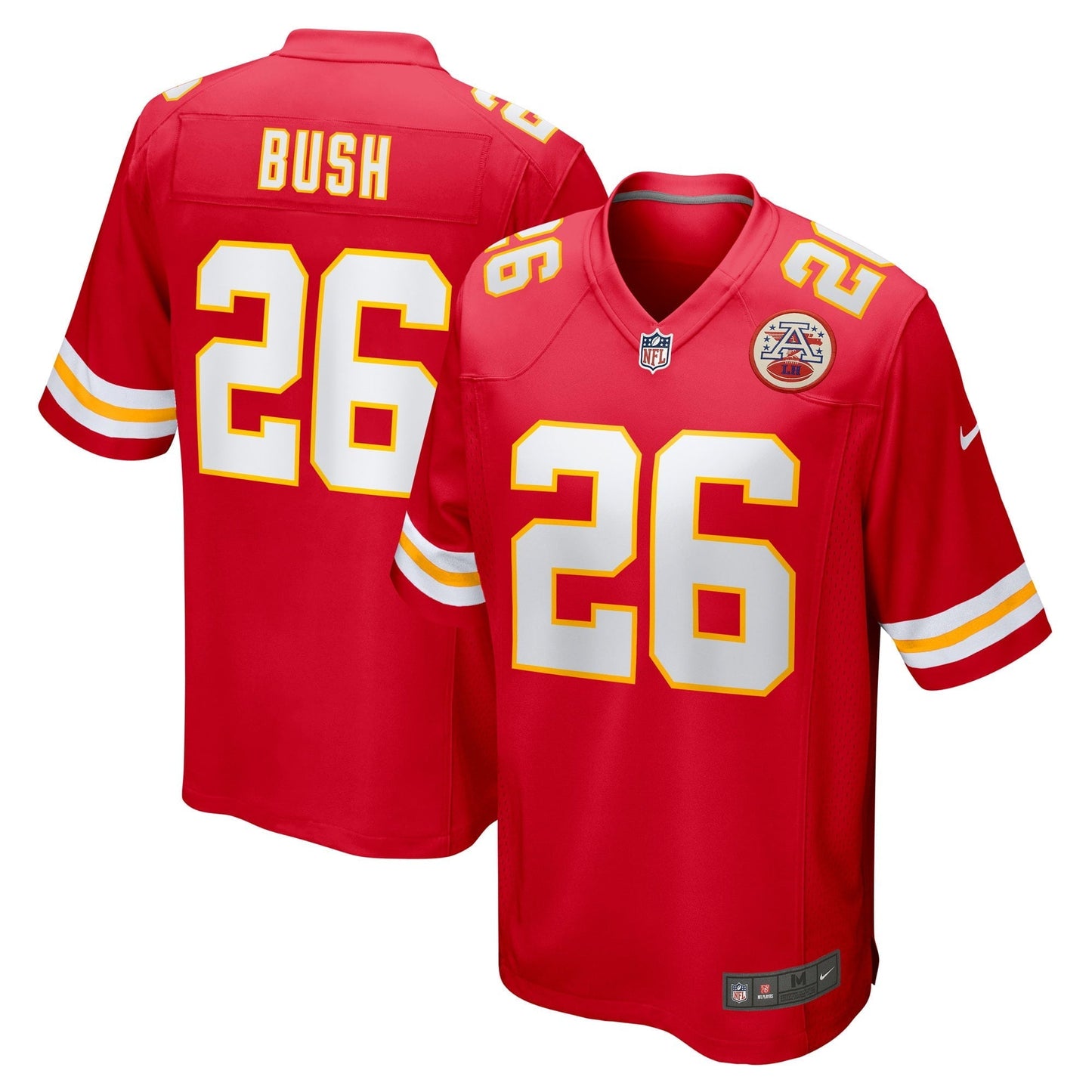 Men's Nike Deon Bush Red Kansas City Chiefs Game Player Jersey