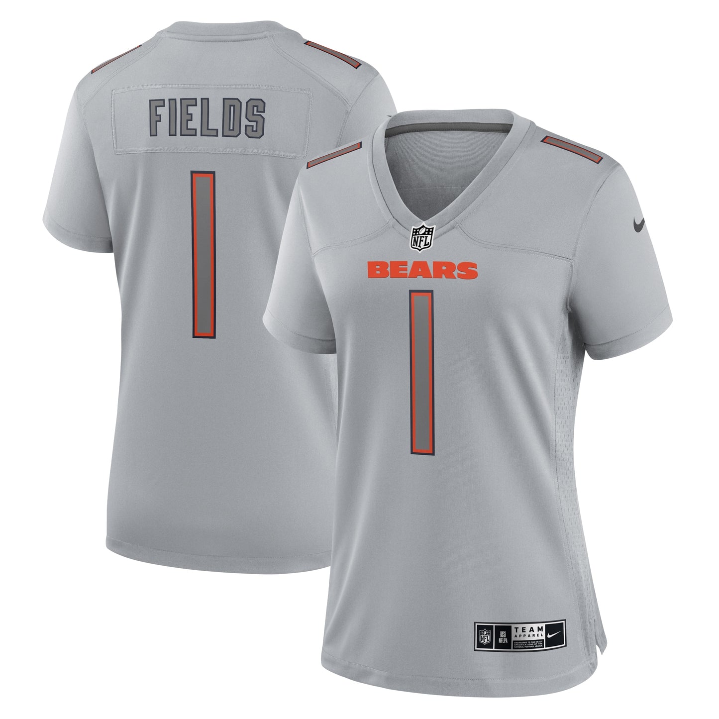 Justin Fields Chicago Bears Nike Women's Atmosphere Fashion Game Jersey - Gray